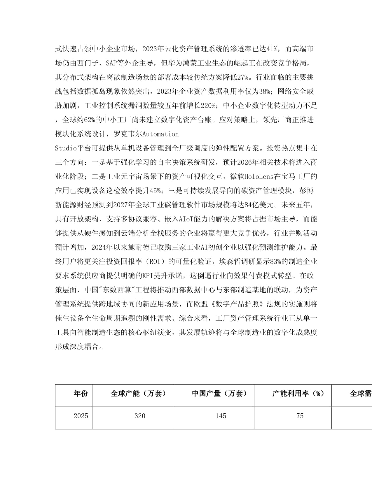 2025至2030年全球及中国工厂资产管理系统行业发展趋势分析与未来投资战略咨询研究报告